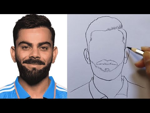 How to Draw Virat kohli / Virat Kohli Easy Drawing