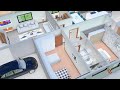 Planta de Casa 3D com três Quartos e Cozinha Americana