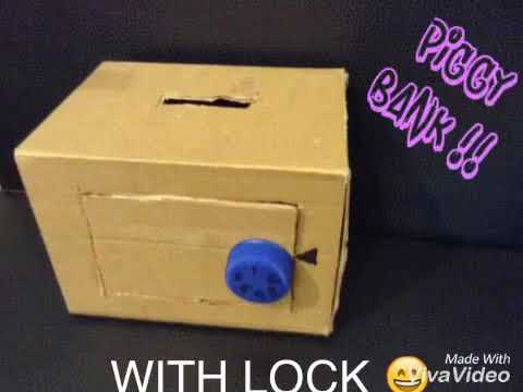 How to make piggy bank/ Money box with lock | Easy crafts | DIY piggy bank / Money box | Huda Crafts