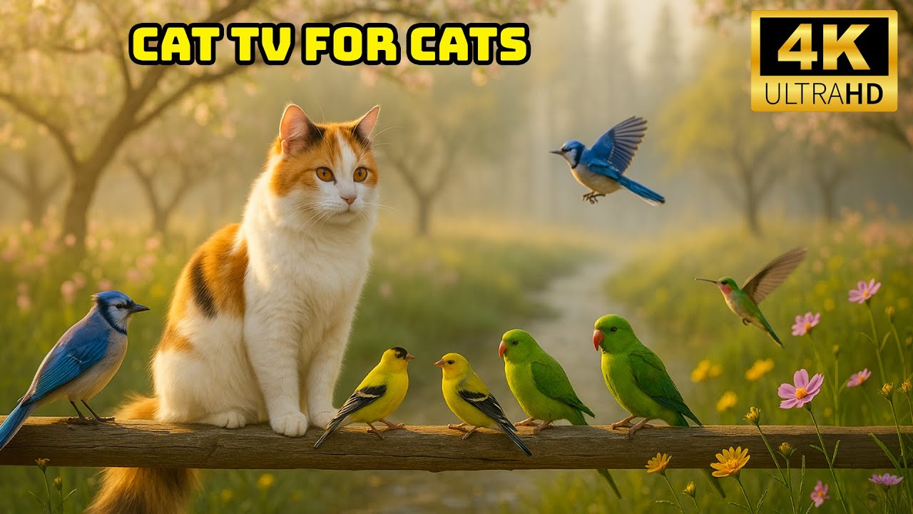 Cat TV for Cats to Watch 🌤️ Birds and Squirrels in the Breezy Afternoon Forest 4K Cat Games