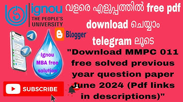 Mmpc 011 free solved previous year question paper pdf links in description