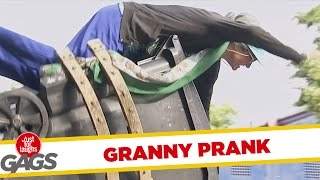 Granny Catapulted In The Garbage