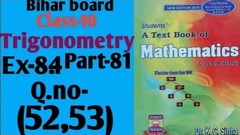 Dr.k.c.sinha|Class-10 (Math)|Ex-8.4|Q.no-(52,53)|@Wisdom point1970.