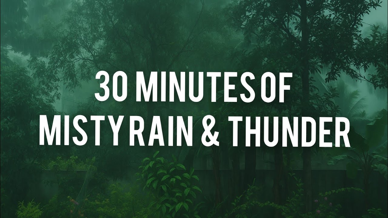 🌬️ Relax with 30 minutes of soothing misty rain and distant thunder ⛈️