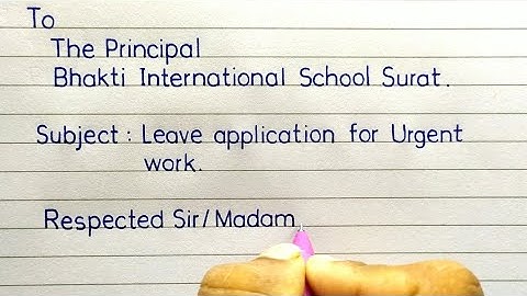 How to write Leave application for Urgent work in English | Leave application for Urgent work