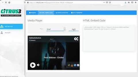 Add the HTML radio player to your website
