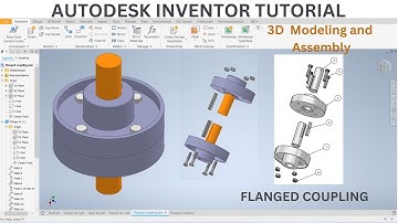 Inventor Tutorial | Flanged coupling | Beginners and experts | Learn Assembly & 3D Modeling