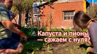 картинка: Весна на даче: капуста, пионы и наша первая большая посадка! ЗАБРОШЕННАЯ ДАЧА #4
