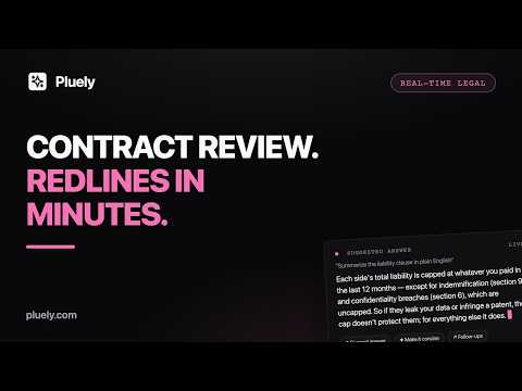 Pluely Contract Review Demo: Invisible AI Explains Liability, Auto-Renewal & Writes the Redlines