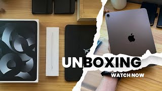 ? iPad Air 5 unboxing | apple pencil + accessories | asmr unbox with me ?