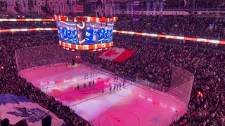 National Anthem USA and Canada at NHL Hockey Game in the Toronto Maple Leafs Stadion