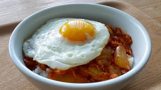 Egg & Kimchi Rice Bowl | 10-Minute Meals