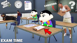 GTA 5 : Franklin Cheating In Exam From Shinchan in GTA 5 In School ! (GTA 5 mods)