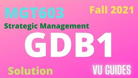 MGT603 GDB 1 Solution Fall2021 #vu #gdb