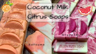 Making  PINK GRAPEFRUIT & SATSUMA  Coconut Milk Citrus CP Soaps | Ellen Ruth Soap