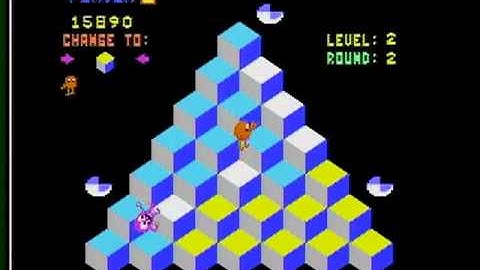 Q*BERT (Commodore 64) gameplay