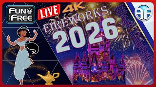 🔴 LIVE: Walt Disney World – Disney Fireworks 2026 – Magic Kingdom Night Walk in Relaxing 4K
