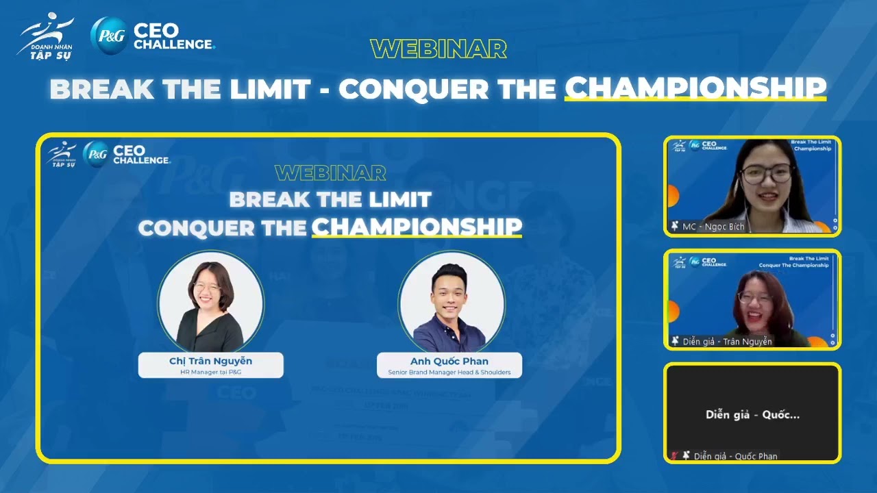 (P&G CEO CHALLENGE 2022) WEBINAR: BREAK THE LIMIT - CONQUER THE CHAMPIONSHIP