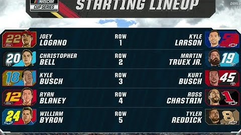 Starting positions for the nascar race today