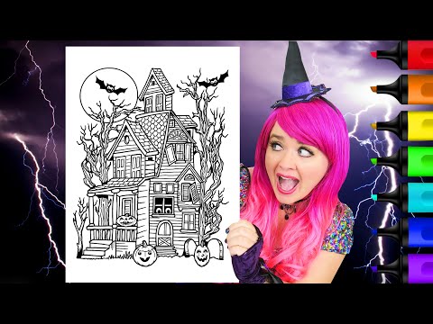 Coloring A Haunted House | Halloween