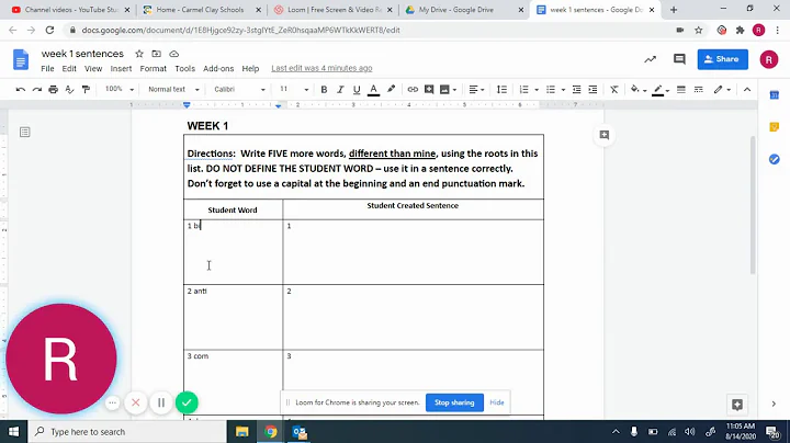 Vocabulary Sentence Instructions