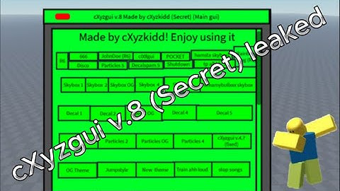 Roblox SS Scripts, cXyzgui v.8 LEAKED by cXyzkidd