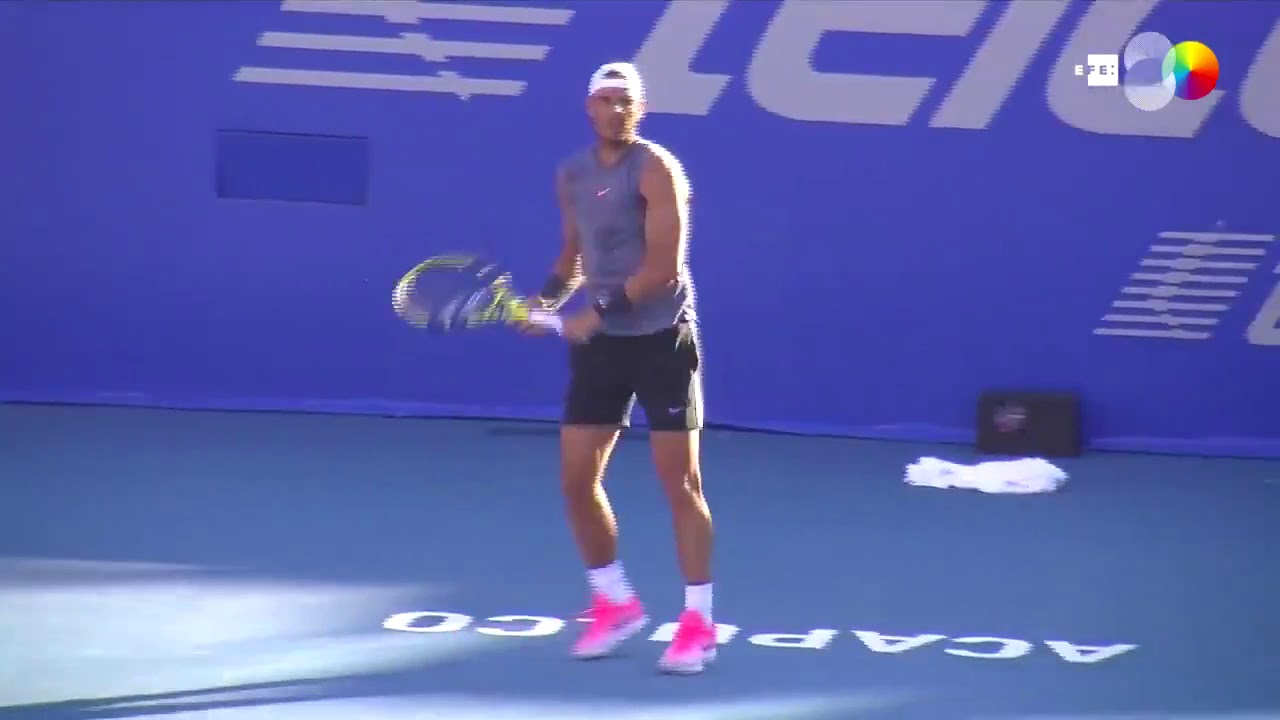 Rafael Nadals practice at Abierto Mexicano Telcel in Acapulco, 21 Feb 2020 