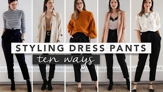 10 Different Ways to Style Black Dress Pants, Simple & Minimal Outfit Ideas