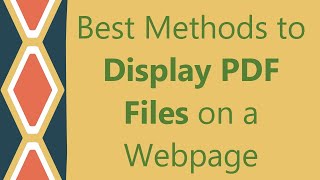 Best Methods to Display PDF Files on a Webpage