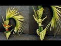 how to make palm leaves flower vase | palm leaves craft