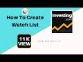 How to Create Watchlist in Investing.Com