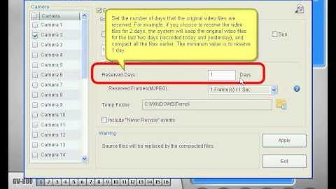 GeoVision Main System   Video Compacting by Schedule