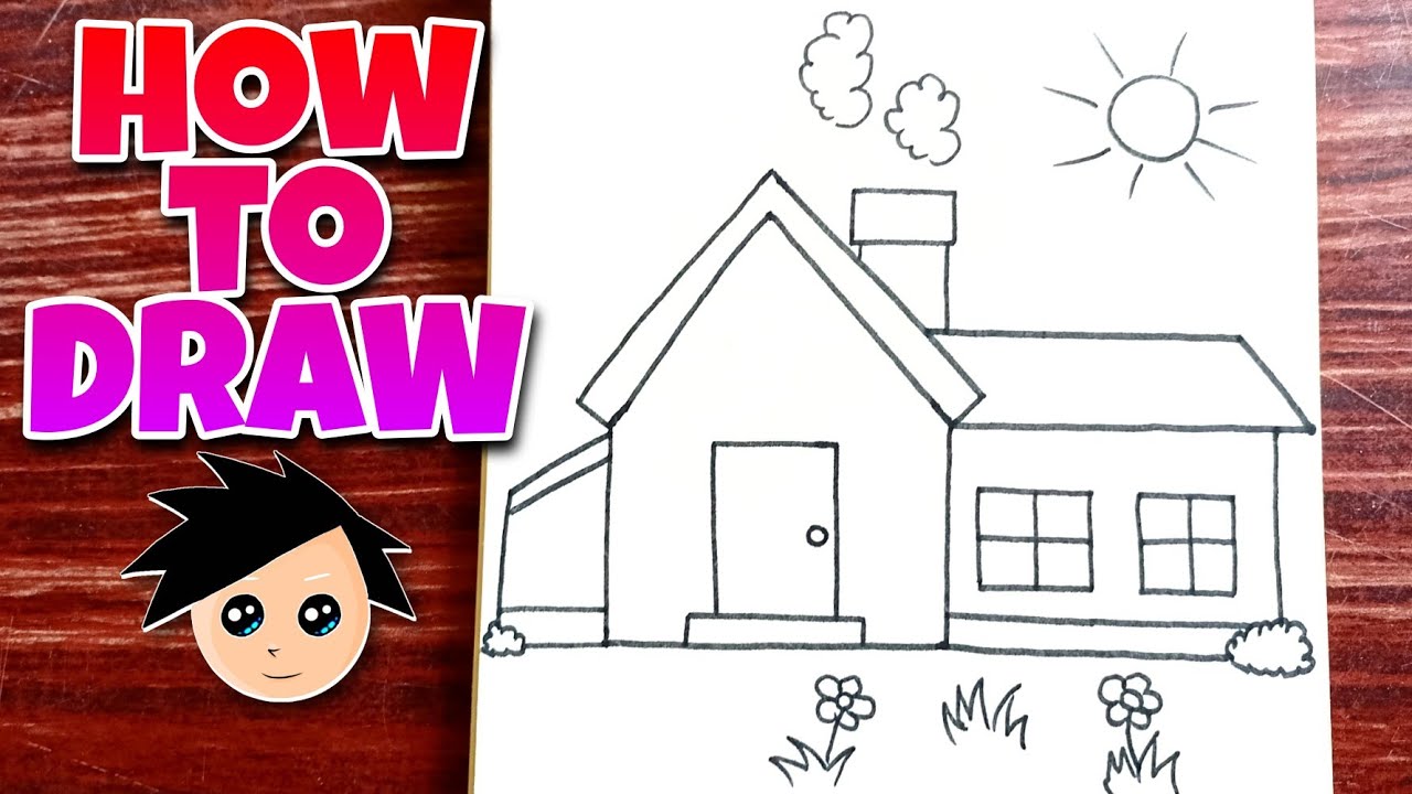 How To Draw A House Step By Step Drawing A House Simple House Drawing 