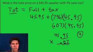 Percent Word Problems- Sales Tax
