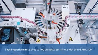 HERMA wrap-around labeler 132M HC with HERMA 500