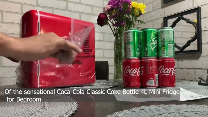 Coca Cola Classic Coke Bottle Mini Fridge, Red