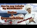 Duties & Responsibilities of MESSMAN | Erwin Alvarez