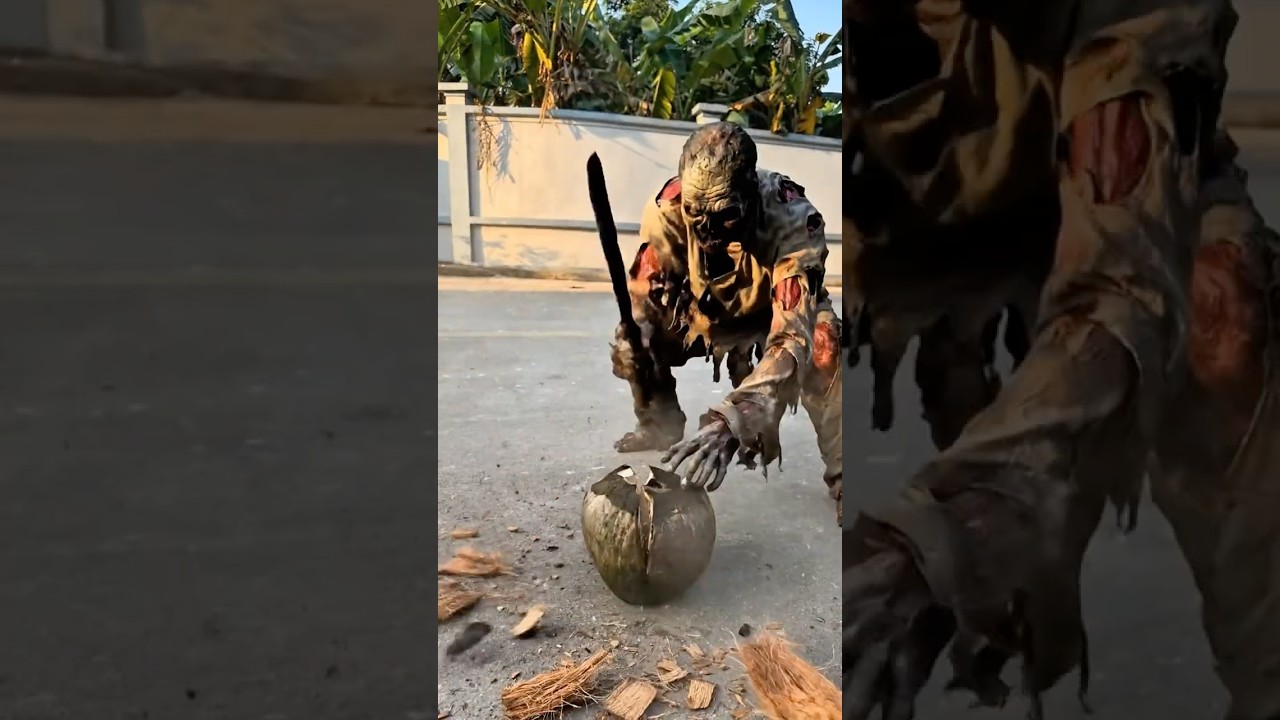 Зомби плачет после того, как ребёнок украл кокос | Забавный и милый момент 