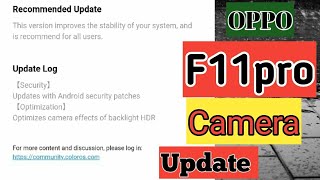 Oppo F11 Pro Camera Update | and System Update 🔥🔥 screenshot 3