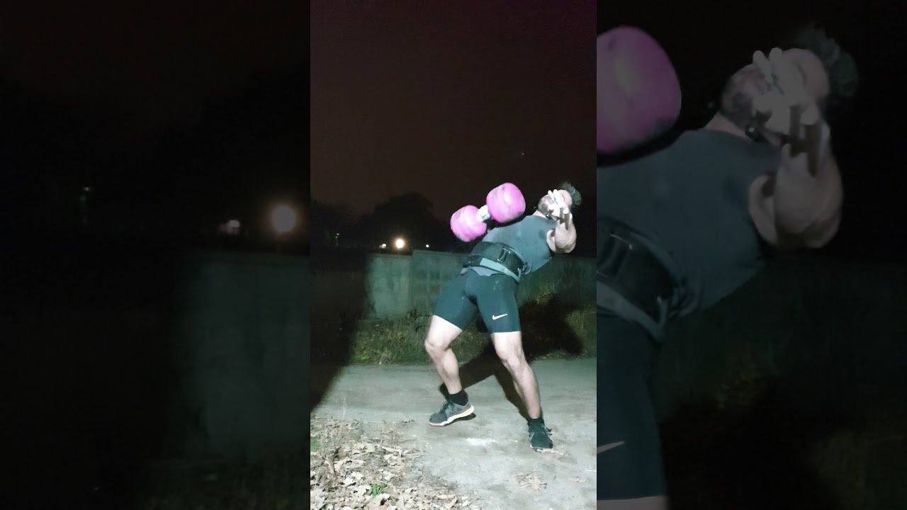 Inch dumbbell replica clean and push 77kg