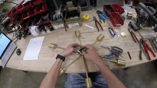 Ceiling Light - Chandelier - 6 bulb- Brass redo part3 - 6 wire example