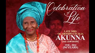 FUNERAL SERVICE FOR MRS O. CECILIA AKUNNA | 9TH MAY 2025