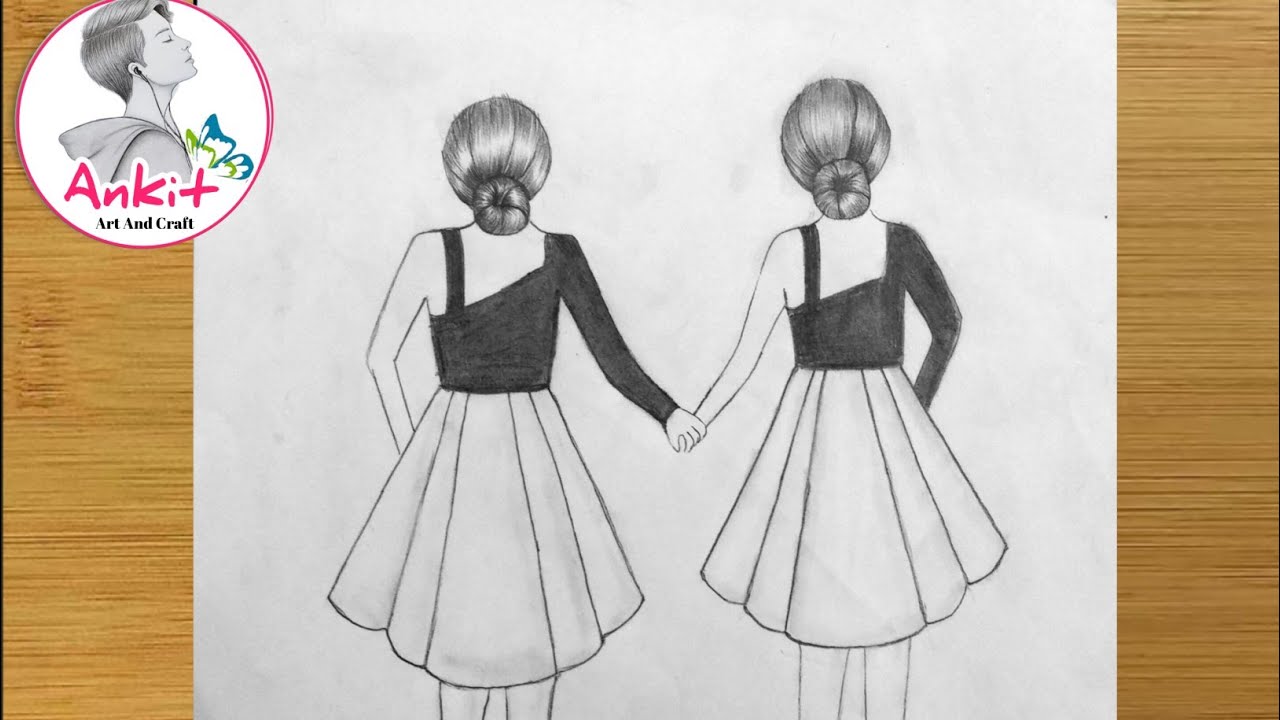 Best friend pencil sketch - step by step /very easy/how to draw ...