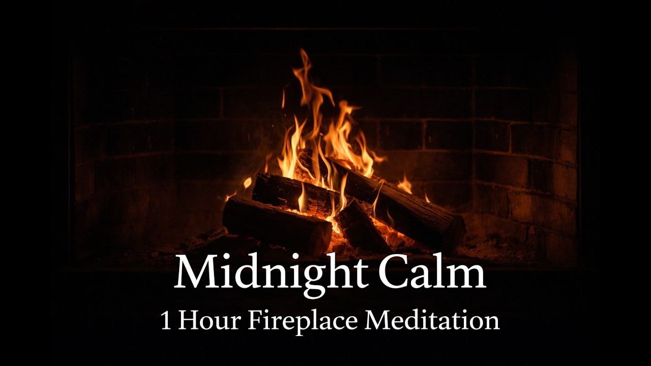 Midnight Calm 🔥 1 Hour Fireplace Meditation for Deep Peace & Relaxation