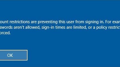 Account restrictions are preventing this user from signing in