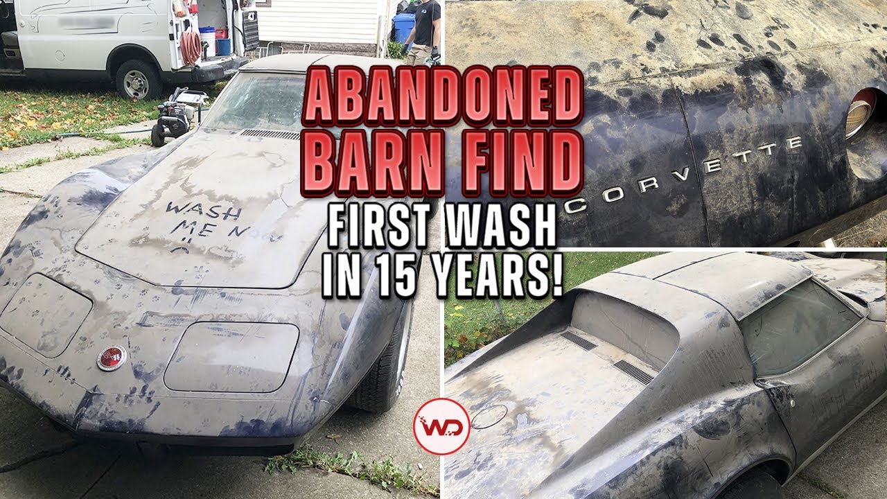 ABANDONED BARN FIND First Wash In 15 Years Corvette! Satisfying