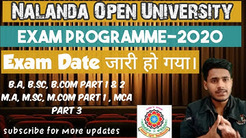 NOU Patna Annual Examination Program 2020 has Scheduled | Nalanda Open University