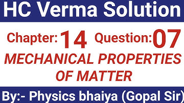 H.C. Verma Solutions - Some Mechanical Properties of Matter - Chapter 14, Question 7