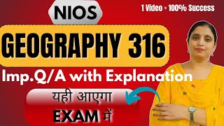 NIOS Class 12th Geography Most Important Questions Answer with Explanation | Pass 100%