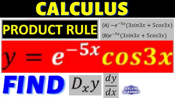 e^(-5x) . cos(3x) | PRODUCT RULE WITH CHAIN RULE APPLICATION (CALCULUS)